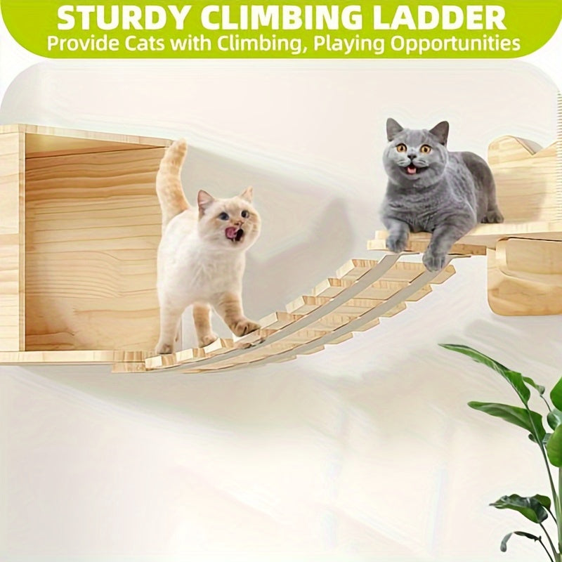 8-Piece Wall-Mounted Cat Climber Set - OllieMart