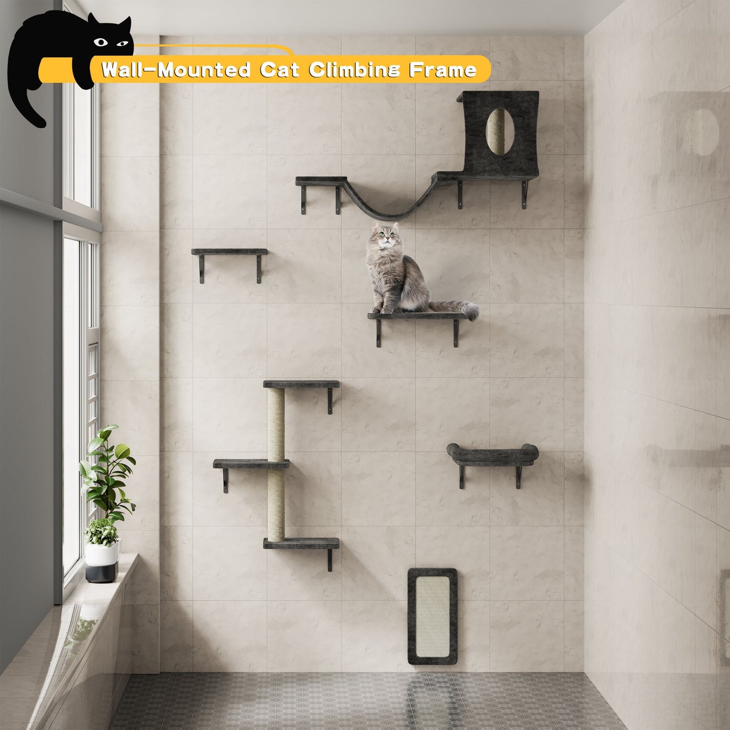 Luxury Wall-Mounted Cat Climber Set - OllieMart