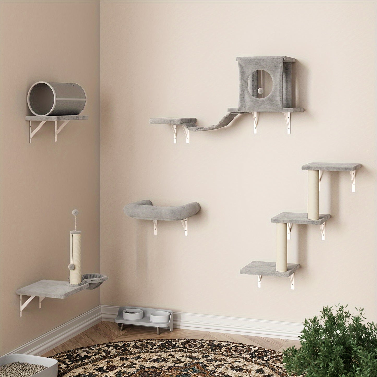 Luxury Wall-Mounted Cat Climber Set - OllieMart