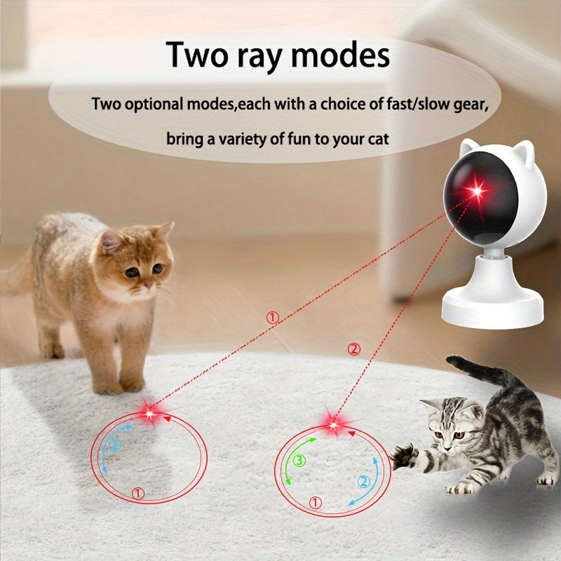 USB Rechargeable Interactive Laser Chase Toy for Cats – Handheld & Desktop Mountable with Auto-Switching Timer – Endless Fun for Indoor Play, Great Gift for Cat Lovers - OllieMart