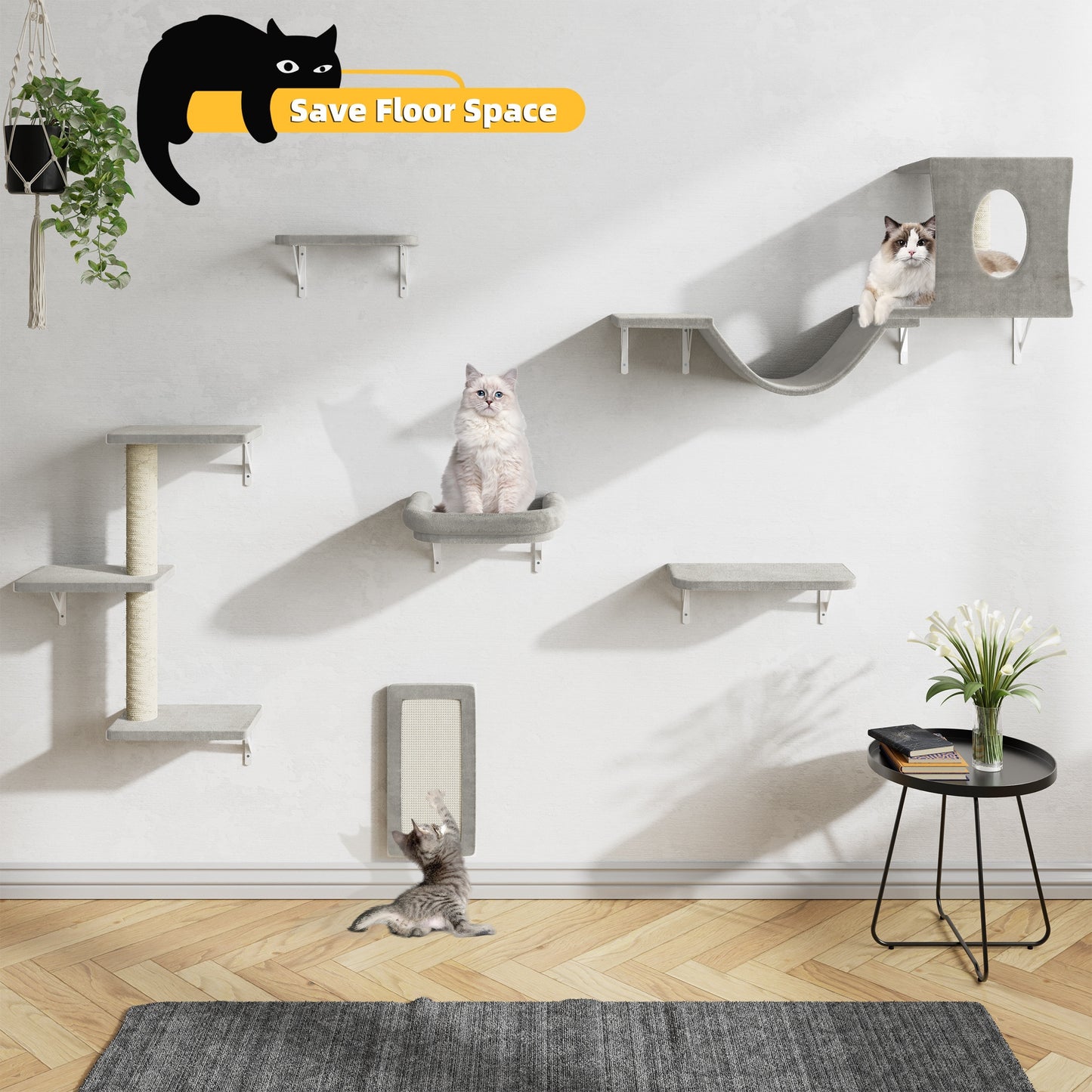 Luxury Wall-Mounted Cat Climber Set - OllieMart