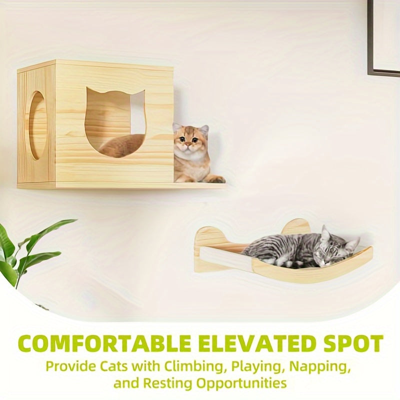8-Piece Wall-Mounted Cat Climber Set - OllieMart