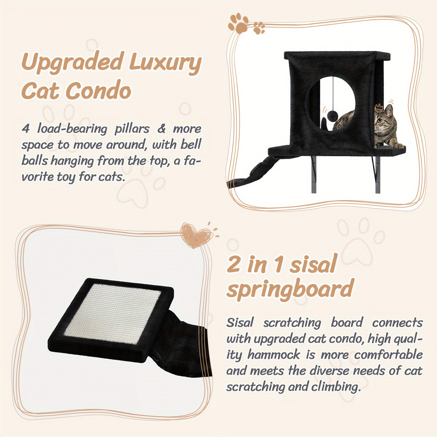 Luxury Wall-Mounted Cat Climber Set - OllieMart