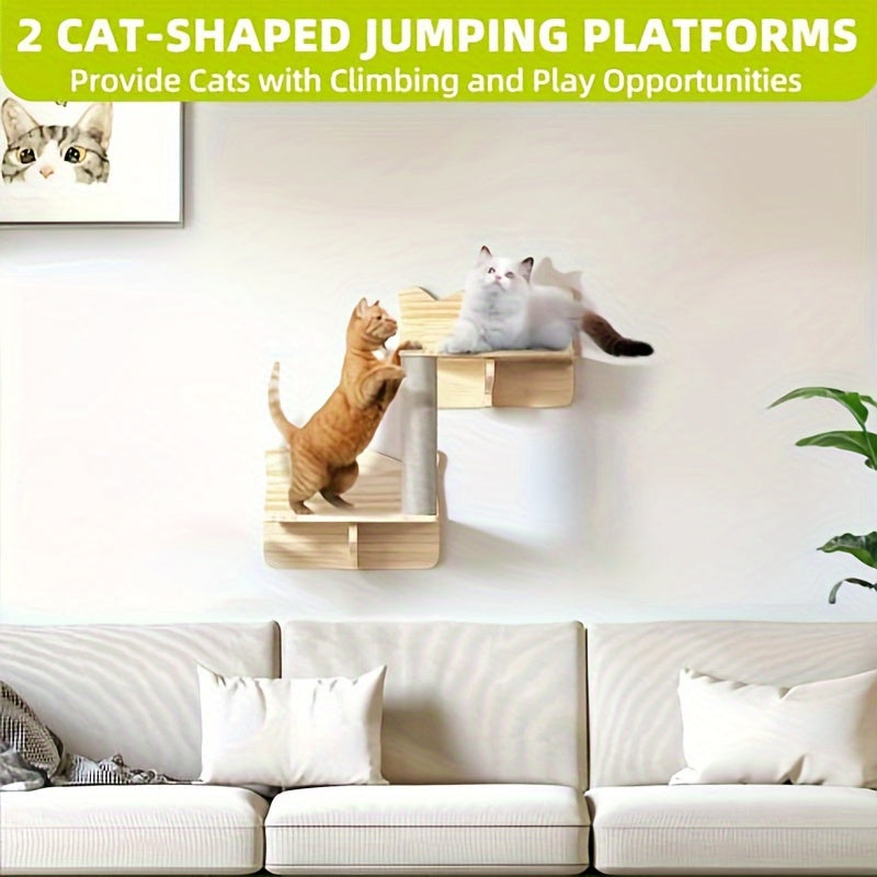 8-Piece Wall-Mounted Cat Climber Set - OllieMart