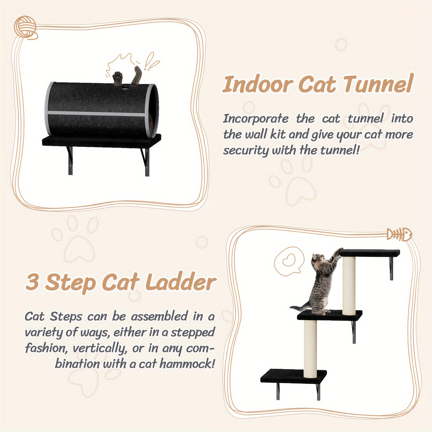Luxury Wall-Mounted Cat Climber Set - OllieMart