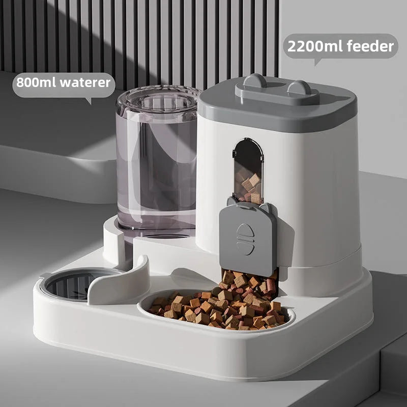 Modern cat feeders collection with automatic dispenser, waterer, and food portion control for your feline friend.