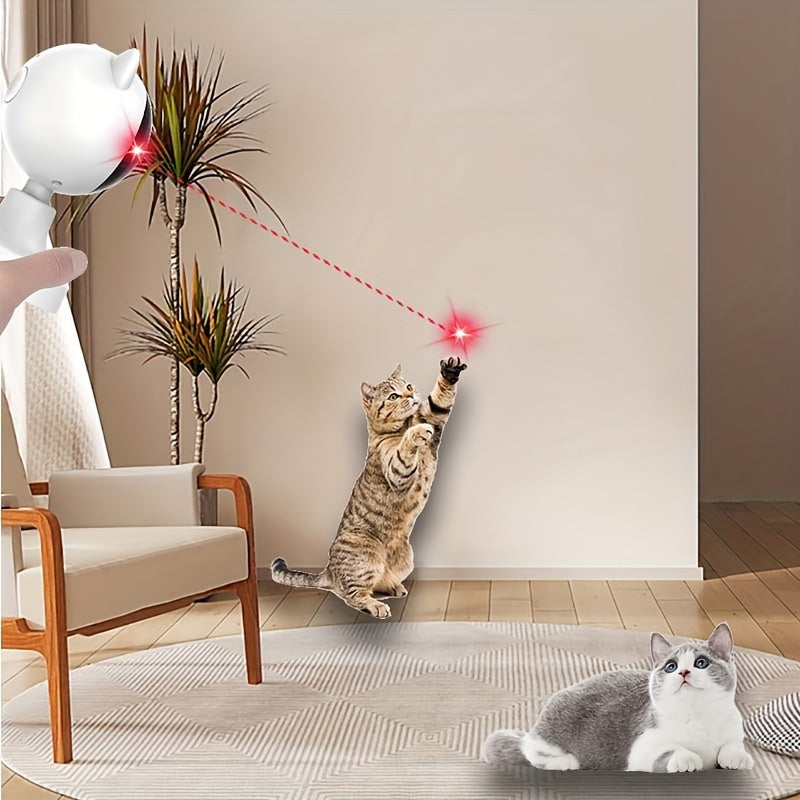 USB Rechargeable Interactive Laser Chase Toy for Cats – Handheld & Desktop Mountable with Auto-Switching Timer – Endless Fun for Indoor Play, Great Gift for Cat Lovers - OllieMart