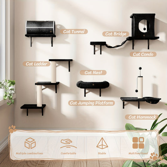 Luxury Wall-Mounted Cat Climber Set - OllieMart