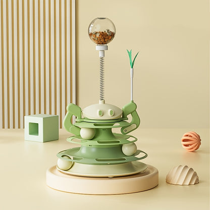 4-Level Cat Toy Tower with Roller Balls and Turntable - OllieMart