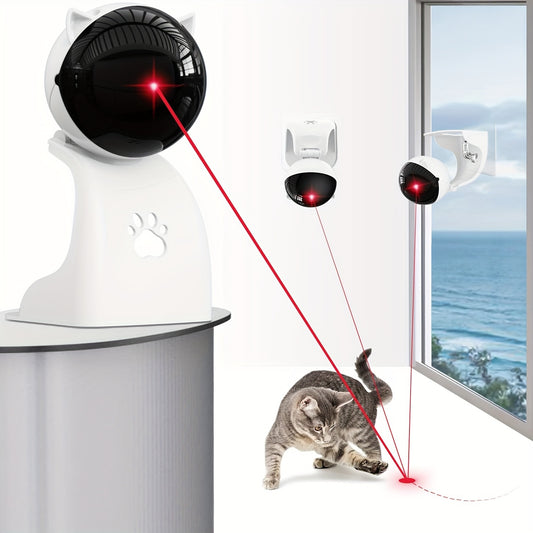 Interactive Laser Pointer Cat Toys For Indoor Cats, Automatic Cat Laser Toys For Bored Indoor Adult Cats/Kittens/Dogs, USB Rechargeable, 3 Sport Modes, Can Be Hung Or Placed, Suitable For Holiday Gifts, Christmas Gifts. - OllieMart