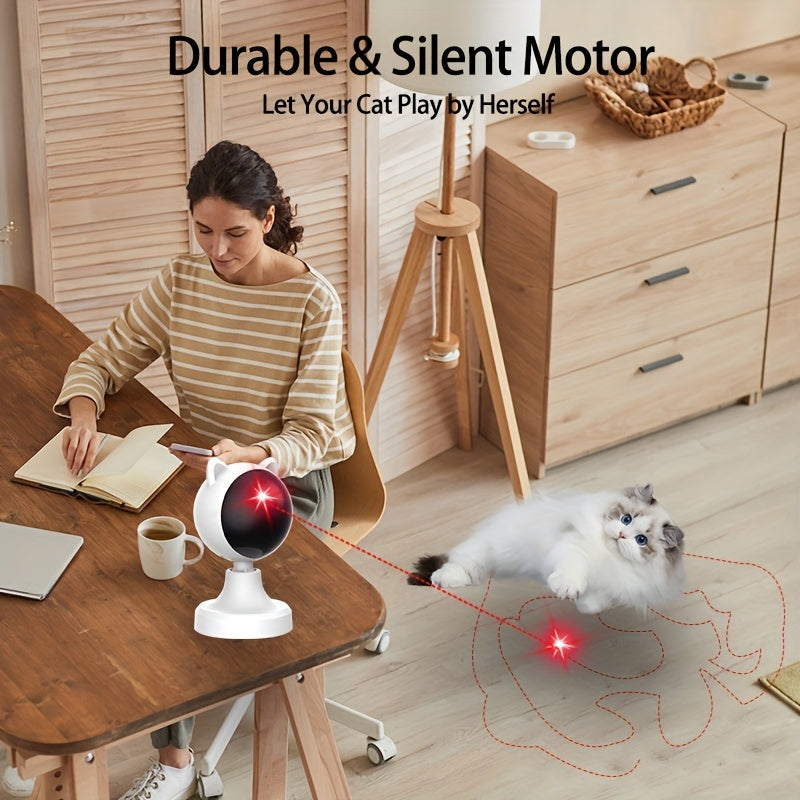 USB Rechargeable Interactive Laser Chase Toy for Cats – Handheld & Desktop Mountable with Auto-Switching Timer – Endless Fun for Indoor Play, Great Gift for Cat Lovers - OllieMart