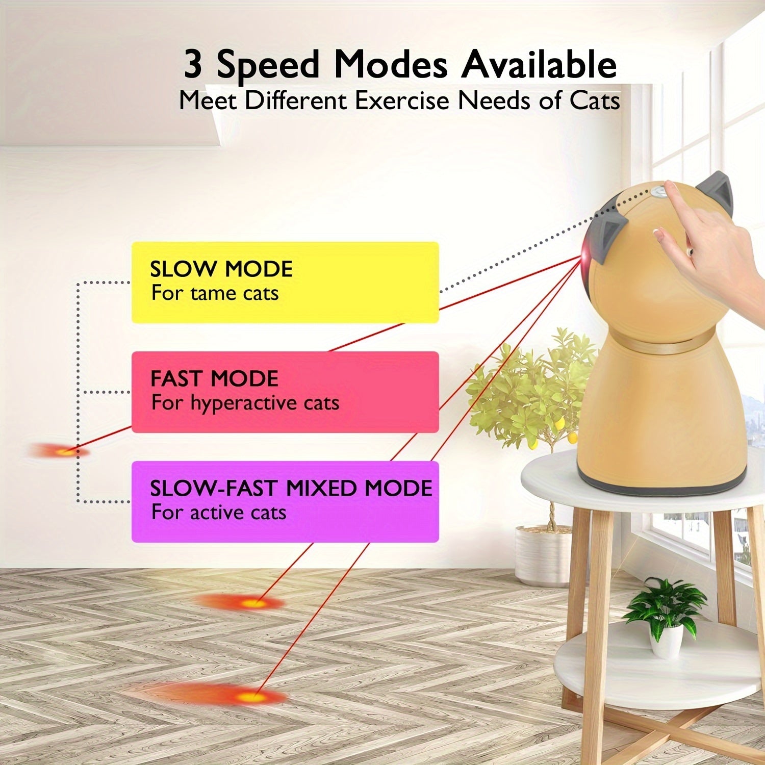 Valonii Whisker Wizard Laser Toy - Rechargeable, Interactive, with Random Motion for Cats & Dogs – 2024 Upgraded Model for Indoor Play - OllieMart