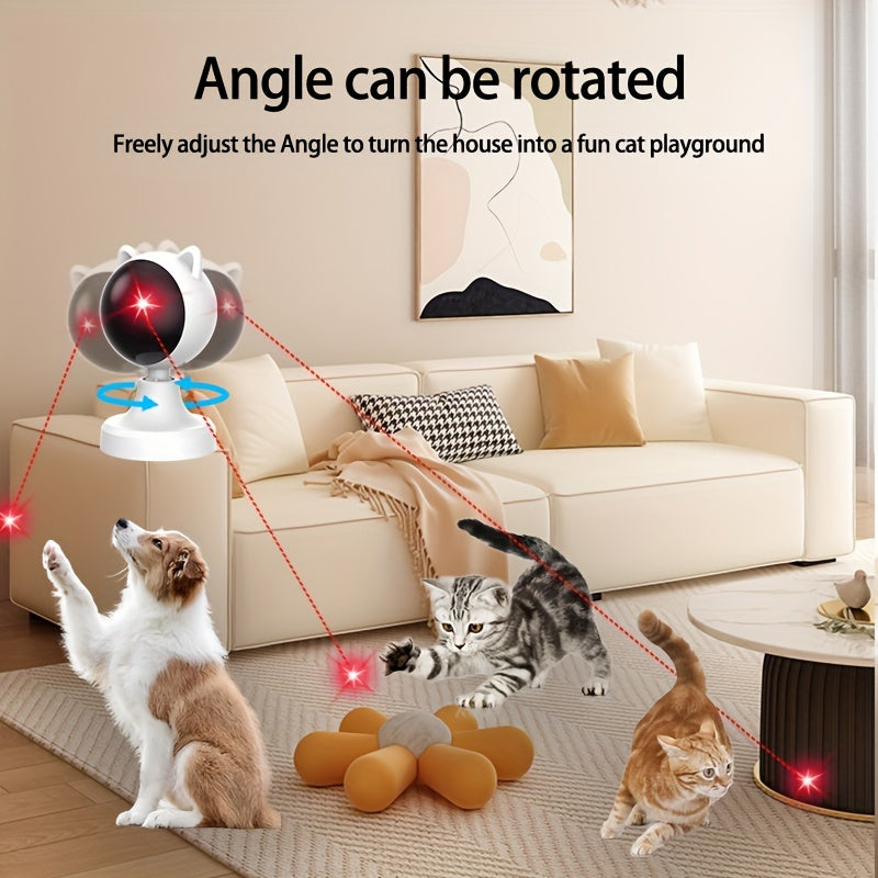 USB Rechargeable Interactive Laser Chase Toy for Cats – Handheld & Desktop Mountable with Auto-Switching Timer – Endless Fun for Indoor Play, Great Gift for Cat Lovers - OllieMart