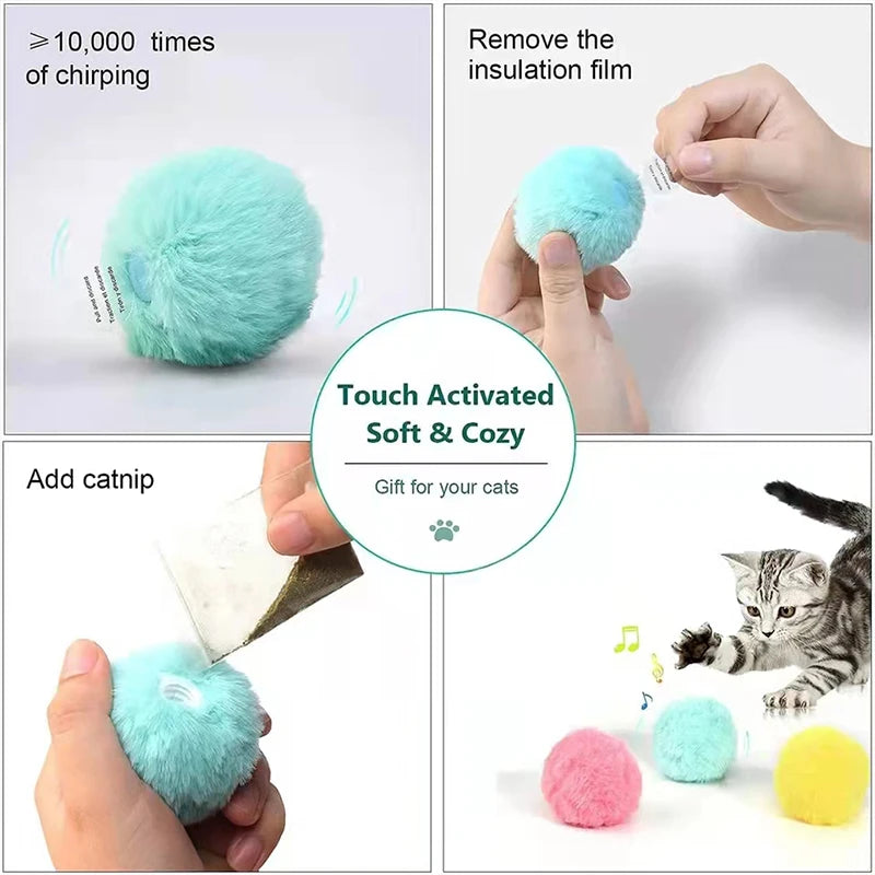 Interactive Plush Catnip Ball - OllieMart
