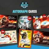 Collection of 2025 Bowman University Chrome Football cards featuring autographs and player images