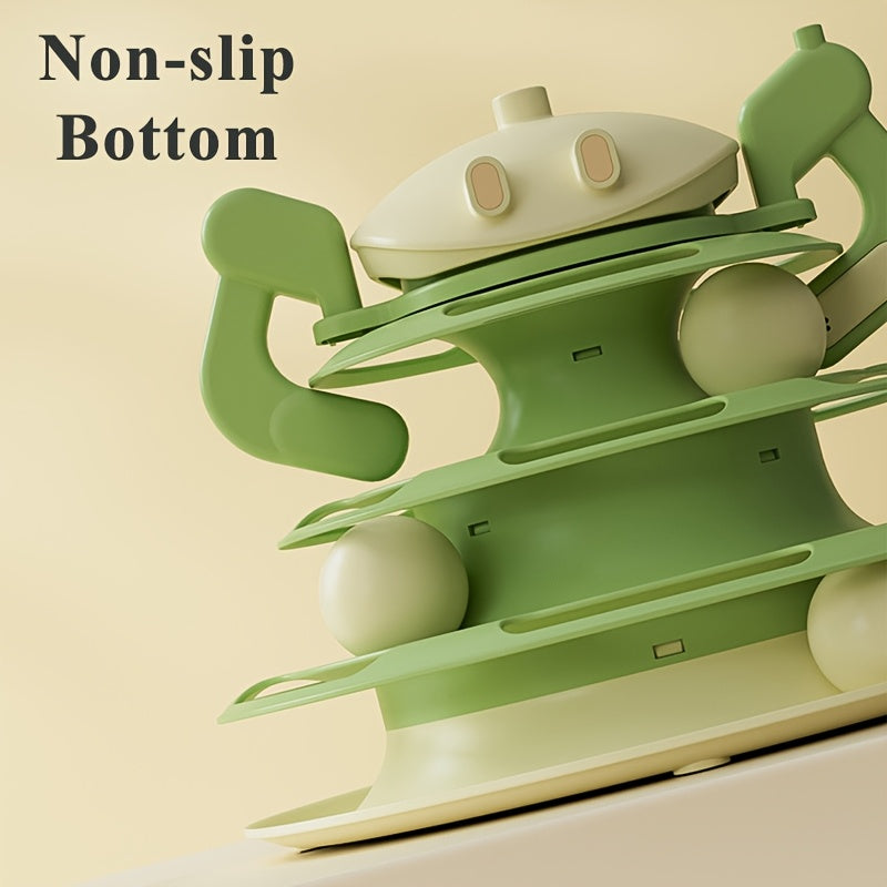 4-Level Cat Toy Tower with Roller Balls and Turntable - OllieMart
