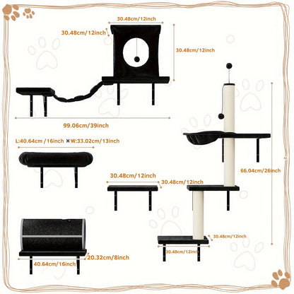 Luxury Wall-Mounted Cat Climber Set - OllieMart
