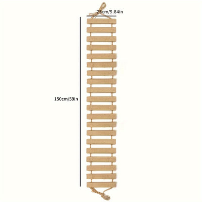 Fir wood cat climbing ladder with 15 rungs, perfect for climbing and play in small spaces