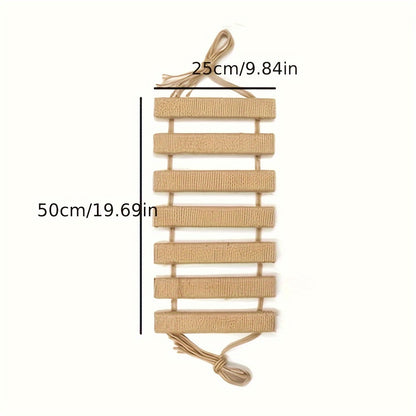 Fir wood cat climbing ladder with six steps, designed for indoor cat play and exercise